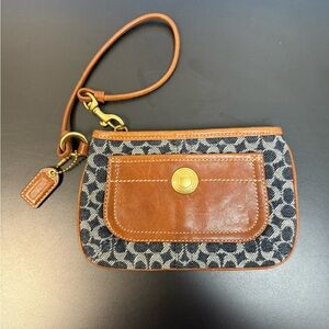 Coach y2k Signature Denim Wristlet